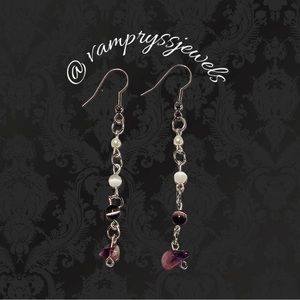 Pear and amethyst earrings